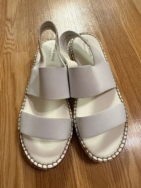 Cole Haan White Leather Double-Strap Slingback Sandals size 8B